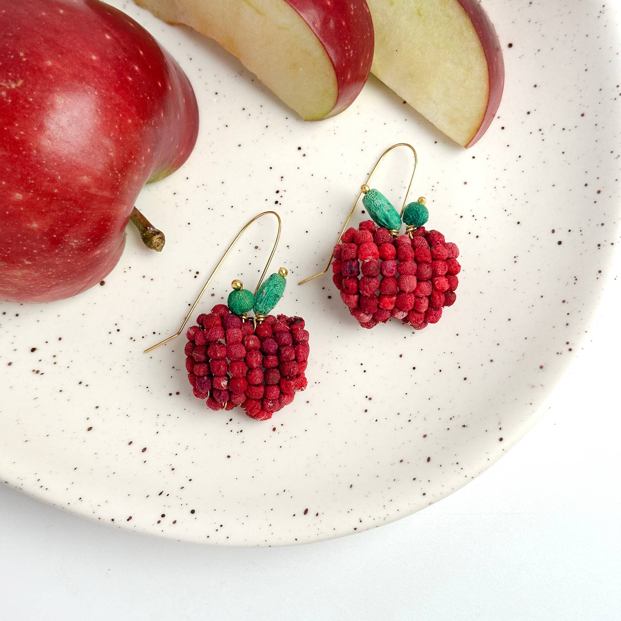Kantha Apple Earrings