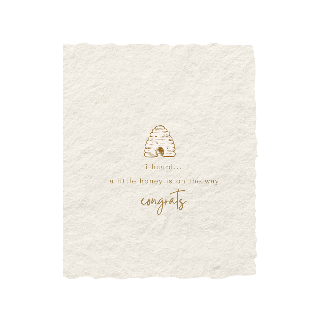 A Little Honey On The Way | Baby Greeting Card