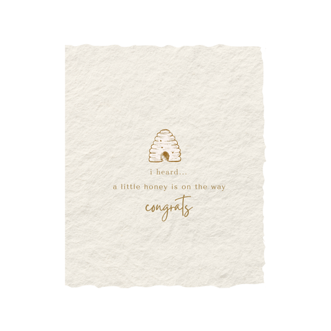 A Little Honey On The Way | Baby Greeting Card