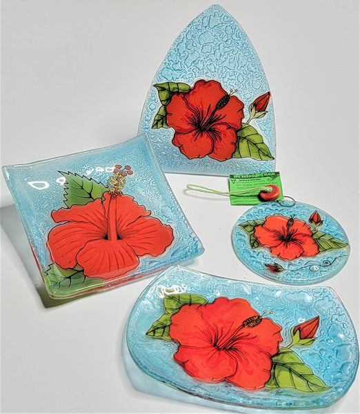 Hibiscus Flower Square Dish