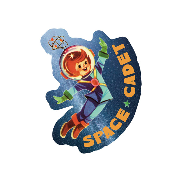 Funny Clever Space Cadet Vintage Retro Vinyl Sticker
