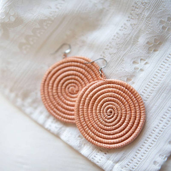 Woven Disc Earrings – Large