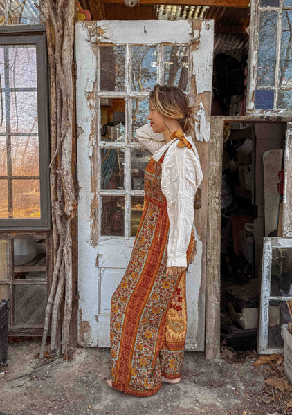 Boho Floral Printed Jumpsuit Pants 2 in 1, Free Spirit Style