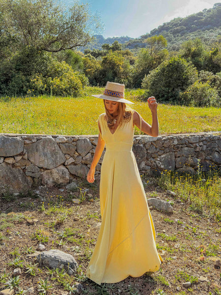 Organic Cotton Bamboo Beachy Maxi Dress, Summer Flowy Gown