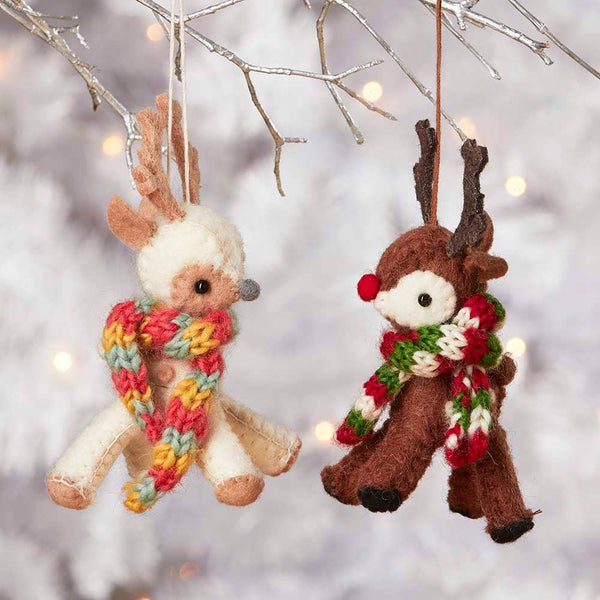 Cream Reindeer Christmas Ornament