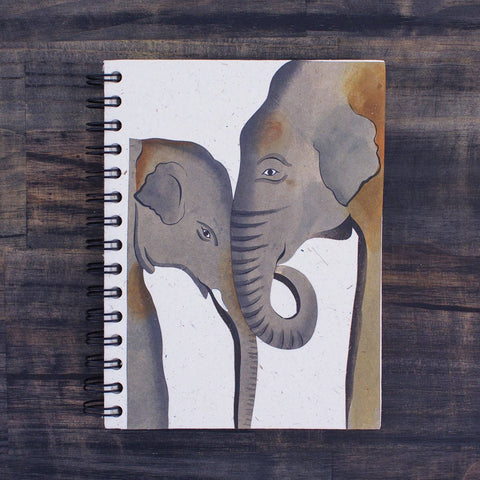 Large Notebook Painted Elephants (w): Default Title