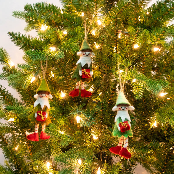 Felt Elf Christmas Ornaments