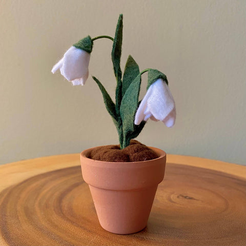 Snow Drop Felt Forever Flower (January Birth Month Flower) 