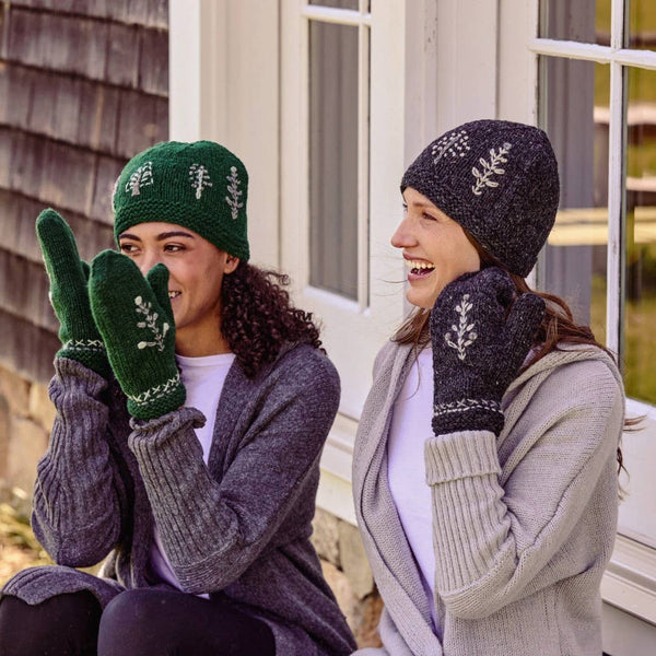 Daphne Evergreen Knit Mittens