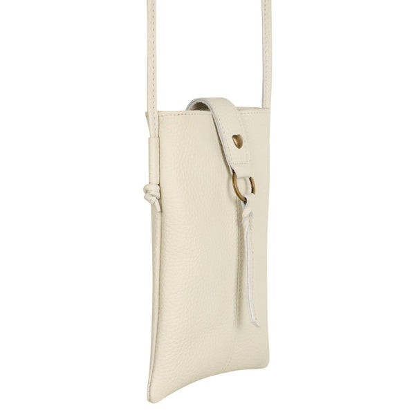 Jennie Small bag w/ slim strap closure & tassel- Cream White