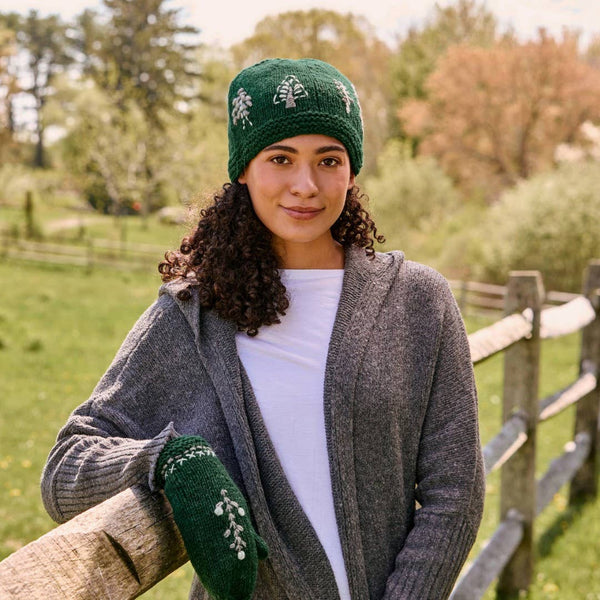Daphne Evergreen Knit Mittens