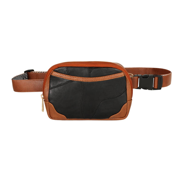 Journie Adjustable Belt Bag - Brown & Black