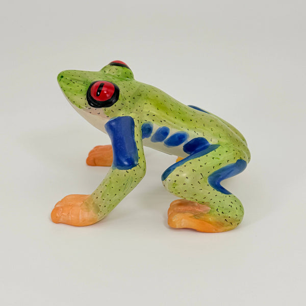 Soapstone Frog, Red Eyed Tree Frog, 6"