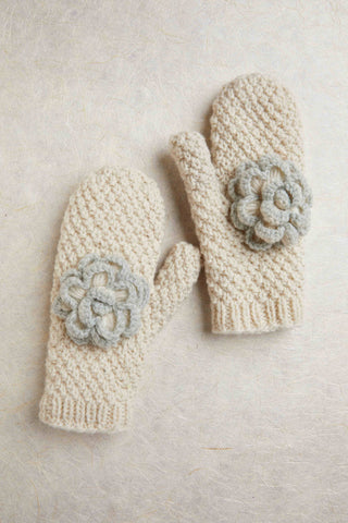 Chantilly Ecru Knit Mittens