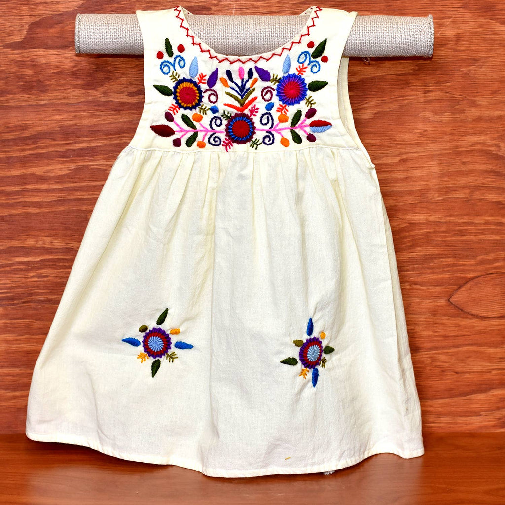 Cream Girl's Embroidered Sleeveless Dress Creative Women of the World Cream Girl's Embroidered Sleeveless Dress Creative Women of the World