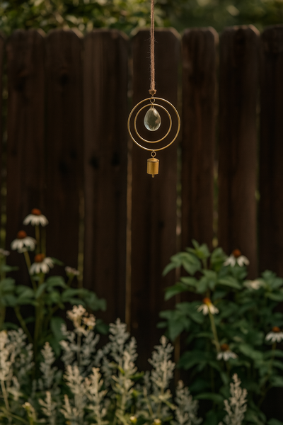 Suyra Two Circle Crystal Suncatcher Wind Chime - Hand Tuned