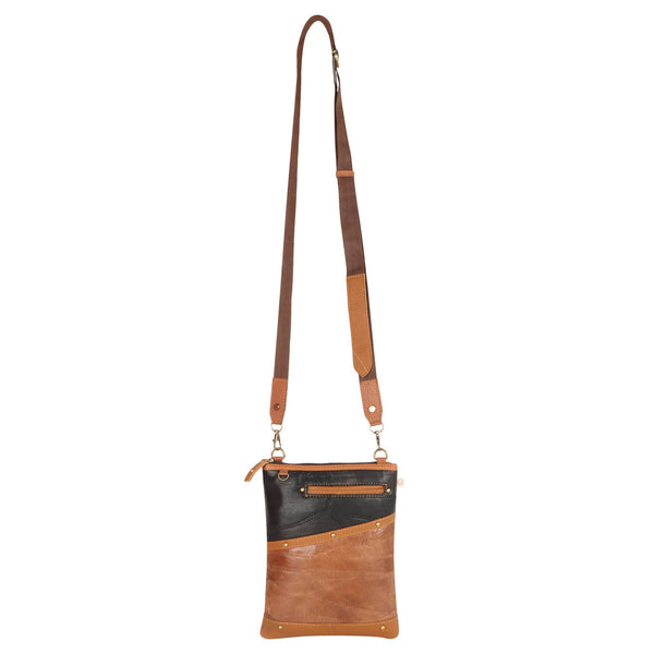 Small Crossbody with Front Pocket in Brown