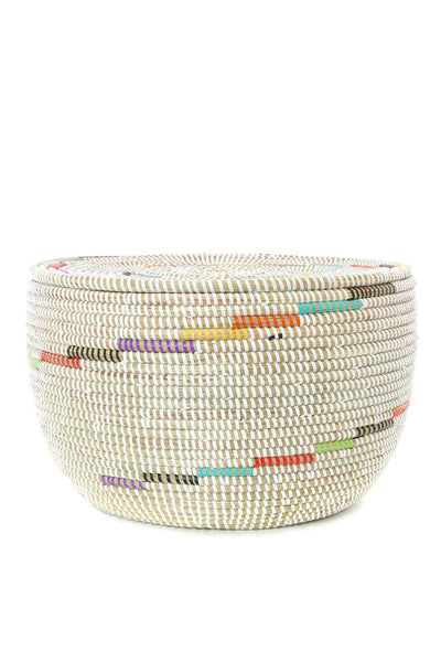 Vanilla Sugar Swirl Flat Top Storage Basket