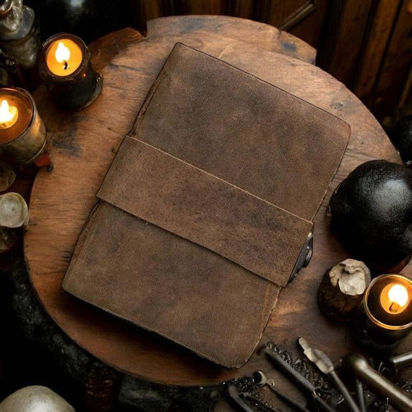 Vintage leather Journal Blank Spell Book of Shadows Grimoire