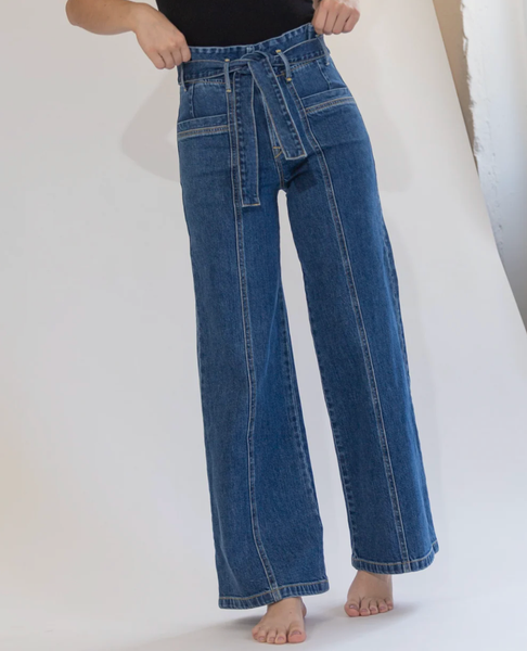 PENNY PAPERBAG WIDE LEG IN LAGUNA WASH