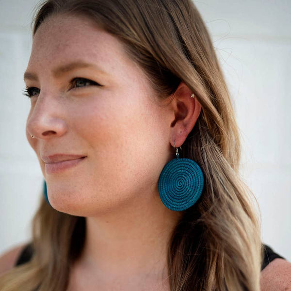 Woven Disc Earrings – Large
