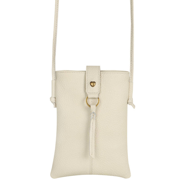 Jennie Small bag w/ slim strap closure & tassel- Cream White