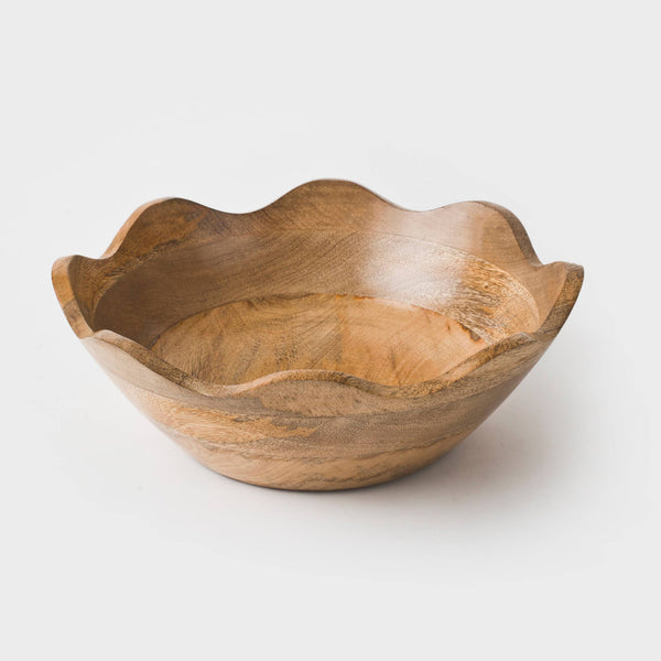 Scalloped Wooden Bowl