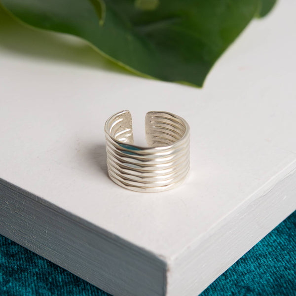 Stacked Column Ring - Silver