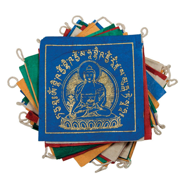 8' Medicine Buddha Paper Prayer Flag