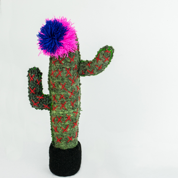 Spike the Cactus: Repurposed Wool Boho Decor