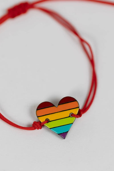 Rainbow Heart Gourd Bracelet