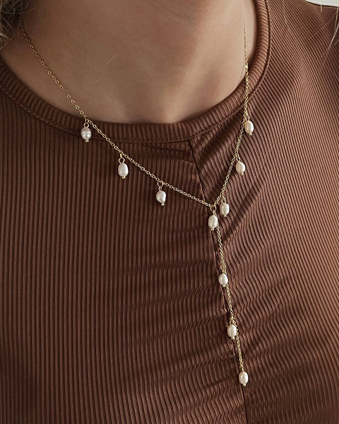Penelope Pearl Lariat Necklace