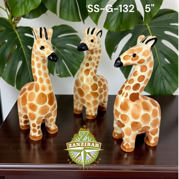 Soapstone Giraffe, Spotted Cute, 5" 