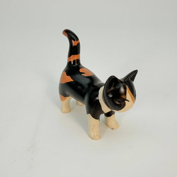 Soapstone Cat, Calico, Detailed, 4"