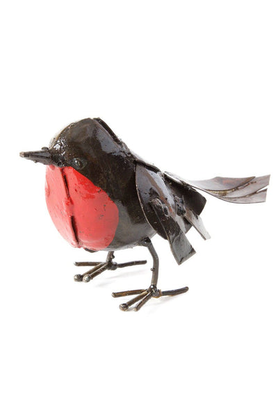 Small Recycled Metal Robin Sculpture