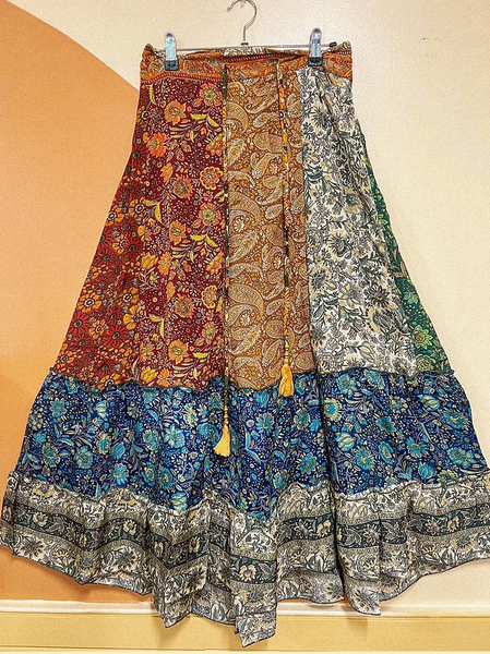 Hippie Boho Recycled Patchwork Skirt