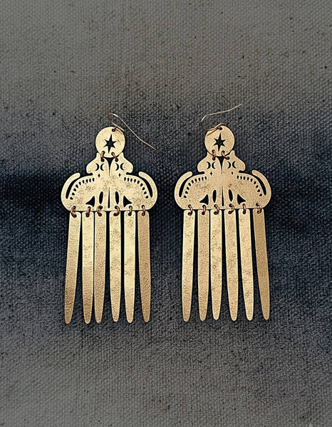 Brass Earrings, Bohemian Contemporary Handmade Jewelry