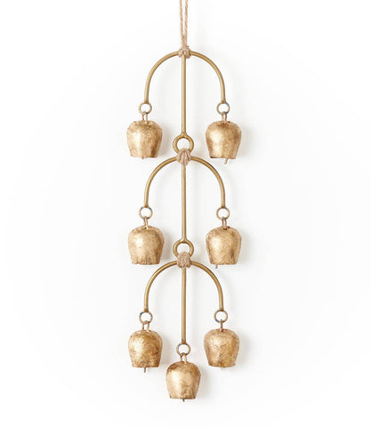 Tridevi Cascade Rustic Bell Wind Chime - Handmade Home Decor