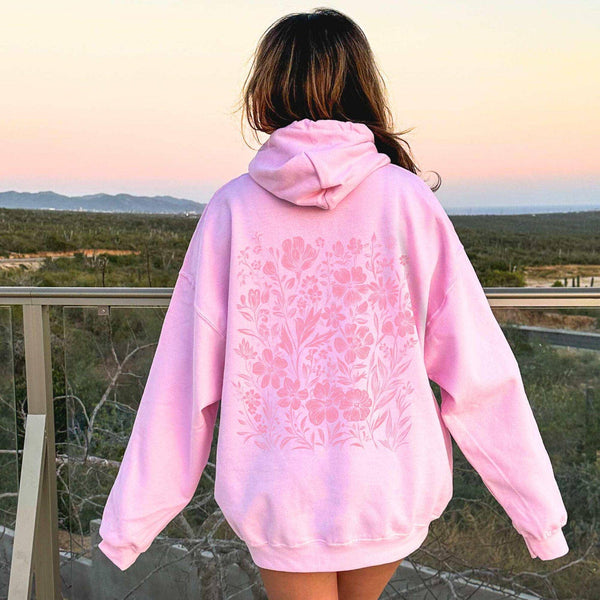 Pink Wildflower Hoodie