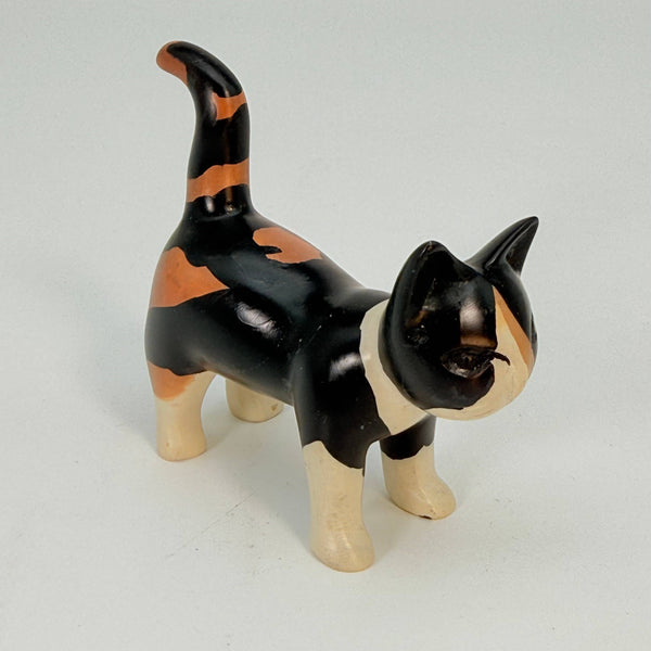 Soapstone Cat, Calico, Detailed, 4"