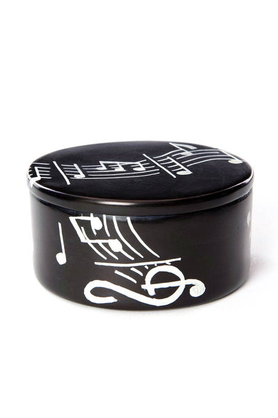 Kenyan Melody Maker Small Round Soapstone Box