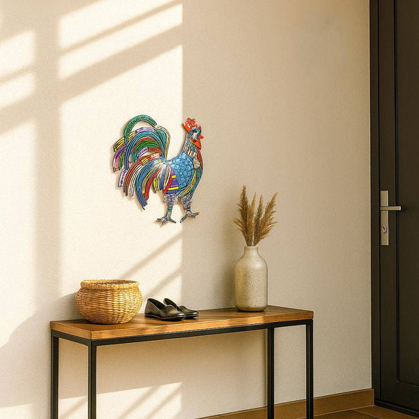 Painted Blue Rooster