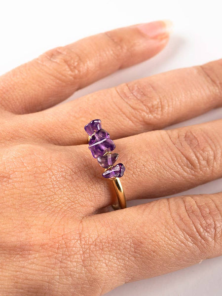 Tumbled Gems Ring Amethyst