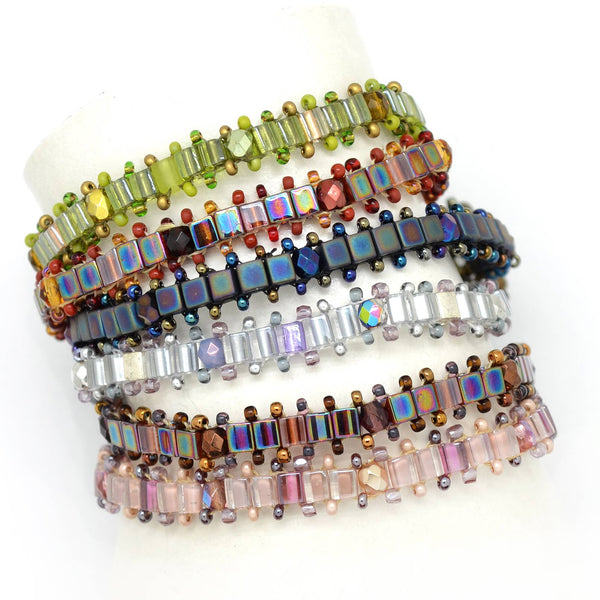 Skinny Beaded Bracelet Crystal & Glass Bead