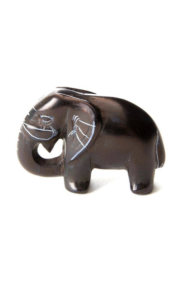 Tiny Black Soapstone Elephant