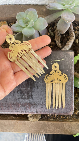 Brass Earrings, Bohemian Contemporary Handmade Jewelry
