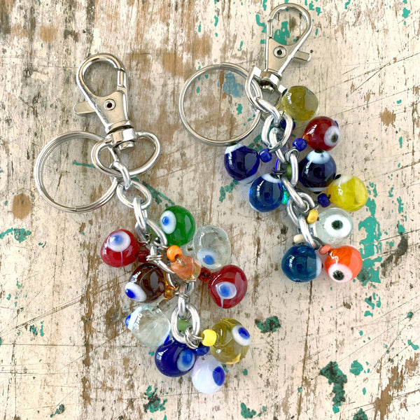 Multi-color Evil Eye Keychain 2.5x3x9cm, Turkey