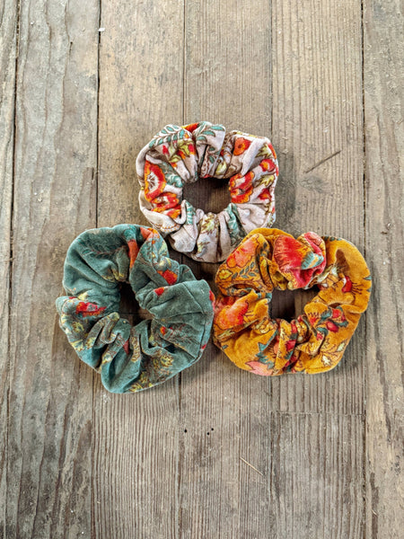 Organic Cotton VELVET Scrunchies, XXL Fluffy Boho Scrunchie