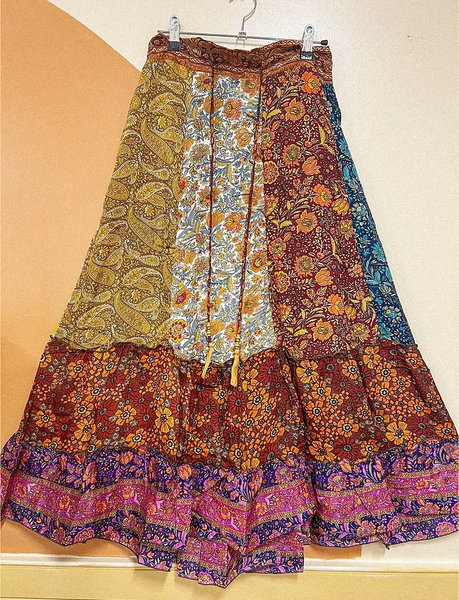 Hippie Boho Recycled Patchwork Skirt