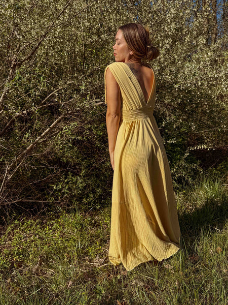 Organic Cotton Bamboo Beachy Maxi Dress, Summer Flowy Gown